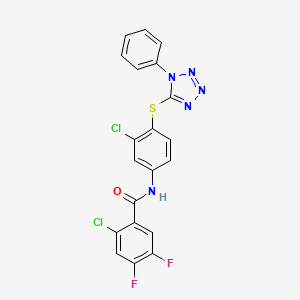 2-chloro-N-{3-chloro-4-[(1-phenyl-1H-tetrazol-5-yl)thio]phenyl}-4,5-difluorobenzamide