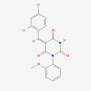 molecular formula C18H12Cl2N2O4 B4696315 5-(2,4-dichlorobenzylidene)-1-(2-methoxyphenyl)-2,4,6(1H,3H,5H)-pyrimidinetrione 
