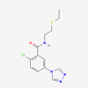 2-chloro-N-[2-(ethylthio)ethyl]-5-(4H-1,2,4-triazol-4-yl)benzamide