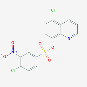 molecular formula C15H8Cl2N2O5S B4696332 5-chloro-8-quinolinyl 4-chloro-3-nitrobenzenesulfonate 