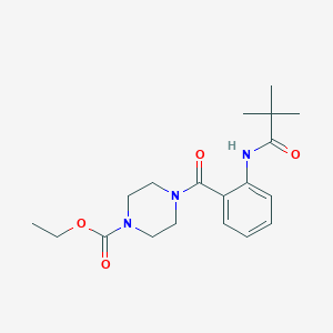molecular formula C19H27N3O4 B4696339 ethyl 4-{2-[(2,2-dimethylpropanoyl)amino]benzoyl}-1-piperazinecarboxylate 