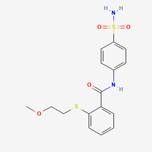 molecular formula C16H18N2O4S2 B4696347 N-[4-(aminosulfonyl)phenyl]-2-[(2-methoxyethyl)thio]benzamide 