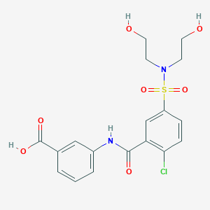 molecular formula C18H19ClN2O7S B4696355 3-[(5-{[bis(2-hydroxyethyl)amino]sulfonyl}-2-chlorobenzoyl)amino]benzoic acid 