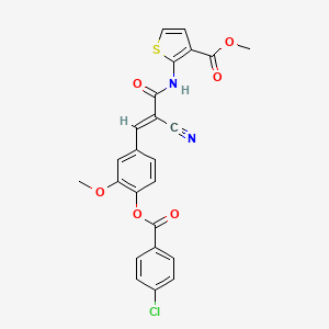 molecular formula C24H17ClN2O6S B4696357 methyl 2-[(3-{4-[(4-chlorobenzoyl)oxy]-3-methoxyphenyl}-2-cyanoacryloyl)amino]-3-thiophenecarboxylate 
