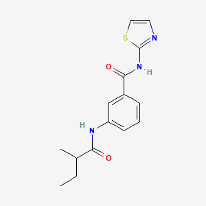 molecular formula C15H17N3O2S B4696375 3-[(2-methylbutanoyl)amino]-N-1,3-thiazol-2-ylbenzamide 