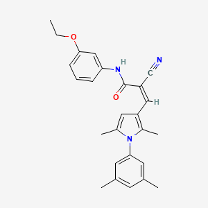2-cyano-3-[1-(3,5-dimethylphenyl)-2,5-dimethyl-1H-pyrrol-3-yl]-N-(3-ethoxyphenyl)acrylamide