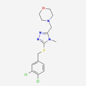 molecular formula C15H18Cl2N4OS B4696392 4-({5-[(3,4-dichlorobenzyl)thio]-4-methyl-4H-1,2,4-triazol-3-yl}methyl)morpholine 