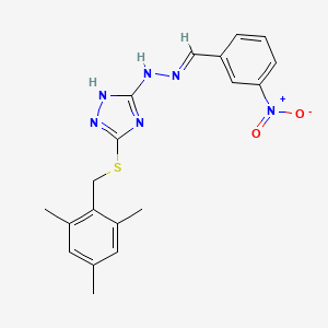 molecular formula C19H20N6O2S B4696409 3-nitrobenzaldehyde {5-[(mesitylmethyl)thio]-4H-1,2,4-triazol-3-yl}hydrazone 