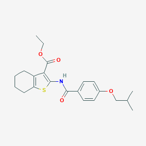 molecular formula C22H27NO4S B469642 Ethyl 2-[(4-isobutoxybenzoyl)amino]-4,5,6,7-tetrahydro-1-benzothiophene-3-carboxylate CAS No. 337494-00-5
