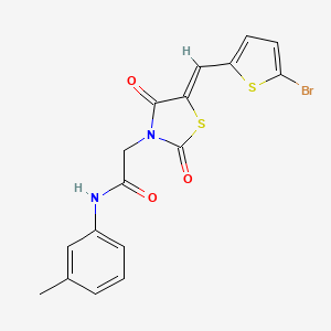 molecular formula C17H13BrN2O3S2 B4696438 2-{5-[(5-bromo-2-thienyl)methylene]-2,4-dioxo-1,3-thiazolidin-3-yl}-N-(3-methylphenyl)acetamide 