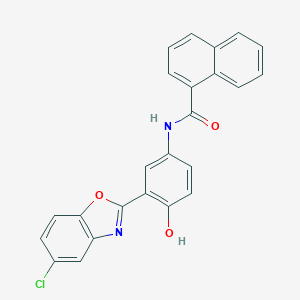 molecular formula C24H15ClN2O3 B469644 N-[3-(5-chloro-1,3-benzoxazol-2-yl)-4-hydroxyphenyl]-1-naphthamide 