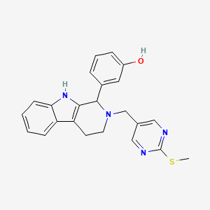 molecular formula C23H22N4OS B4696449 3-(2-{[2-(methylthio)-5-pyrimidinyl]methyl}-2,3,4,9-tetrahydro-1H-beta-carbolin-1-yl)phenol 