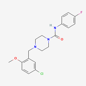 molecular formula C19H21ClFN3O2 B4696457 4-(5-chloro-2-methoxybenzyl)-N-(4-fluorophenyl)-1-piperazinecarboxamide 