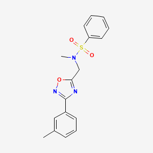 molecular formula C17H17N3O3S B4696470 N-methyl-N-{[3-(3-methylphenyl)-1,2,4-oxadiazol-5-yl]methyl}benzenesulfonamide 