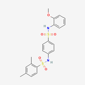 molecular formula C21H22N2O5S2 B4696473 N-(4-{[(2-methoxyphenyl)amino]sulfonyl}phenyl)-2,4-dimethylbenzenesulfonamide 