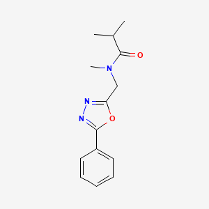 molecular formula C14H17N3O2 B4696487 N,2-dimethyl-N-[(5-phenyl-1,3,4-oxadiazol-2-yl)methyl]propanamide 
