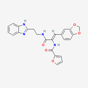 molecular formula C24H20N4O5 B4696504 N-[1-({[2-(1H-benzimidazol-2-yl)ethyl]amino}carbonyl)-2-(1,3-benzodioxol-5-yl)vinyl]-2-furamide 