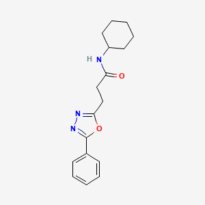 molecular formula C17H21N3O2 B4696520 N-cyclohexyl-3-(5-phenyl-1,3,4-oxadiazol-2-yl)propanamide 
