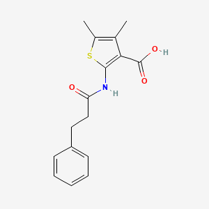 molecular formula C16H17NO3S B4696542 4,5-dimethyl-2-[(3-phenylpropanoyl)amino]-3-thiophenecarboxylic acid 