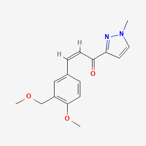 molecular formula C16H18N2O3 B4696545 3-[4-methoxy-3-(methoxymethyl)phenyl]-1-(1-methyl-1H-pyrazol-3-yl)-2-propen-1-one 