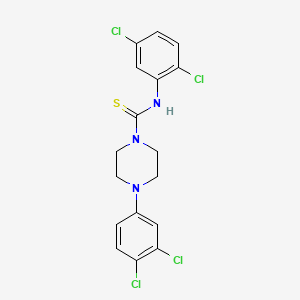 molecular formula C17H15Cl4N3S B4696549 N-(2,5-dichlorophenyl)-4-(3,4-dichlorophenyl)-1-piperazinecarbothioamide 