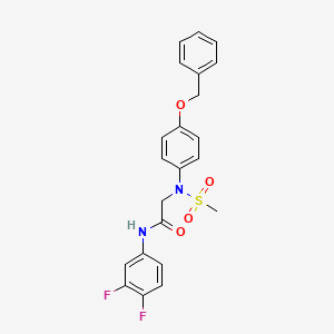 molecular formula C22H20F2N2O4S B4696572 N~2~-[4-(benzyloxy)phenyl]-N~1~-(3,4-difluorophenyl)-N~2~-(methylsulfonyl)glycinamide 