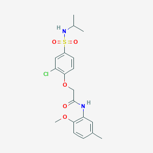 molecular formula C19H23ClN2O5S B4696595 2-{2-chloro-4-[(isopropylamino)sulfonyl]phenoxy}-N-(2-methoxy-5-methylphenyl)acetamide 