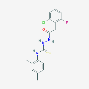 molecular formula C17H17ClFN3OS B4696606 2-[(2-chloro-6-fluorophenyl)acetyl]-N-(2,4-dimethylphenyl)hydrazinecarbothioamide 