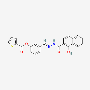 3-[2-(1-hydroxy-2-naphthoyl)carbonohydrazonoyl]phenyl 2-thiophenecarboxylate