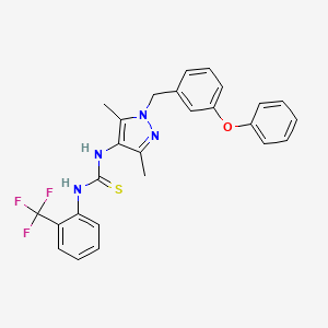 molecular formula C26H23F3N4OS B4696659 N-[3,5-dimethyl-1-(3-phenoxybenzyl)-1H-pyrazol-4-yl]-N'-[2-(trifluoromethyl)phenyl]thiourea 