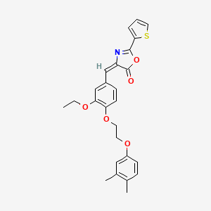 molecular formula C26H25NO5S B4696664 4-{4-[2-(3,4-dimethylphenoxy)ethoxy]-3-ethoxybenzylidene}-2-(2-thienyl)-1,3-oxazol-5(4H)-one 