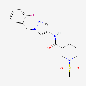 molecular formula C17H21FN4O3S B4696682 N-[1-(2-fluorobenzyl)-1H-pyrazol-4-yl]-1-(methylsulfonyl)-3-piperidinecarboxamide 