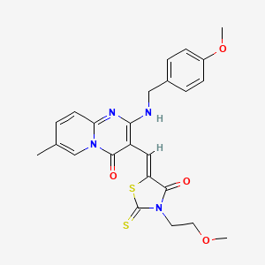 2-[(4-methoxybenzyl)amino]-3-{[3-(2-methoxyethyl)-4-oxo-2-thioxo-1,3-thiazolidin-5-ylidene]methyl}-7-methyl-4H-pyrido[1,2-a]pyrimidin-4-one