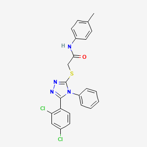 molecular formula C23H18Cl2N4OS B4696695 2-{[5-(2,4-dichlorophenyl)-4-phenyl-4H-1,2,4-triazol-3-yl]thio}-N-(4-methylphenyl)acetamide 