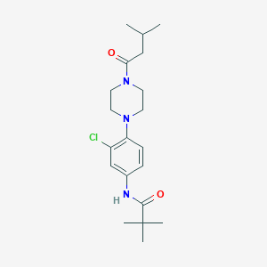 molecular formula C20H30ClN3O2 B4696716 N-{3-chloro-4-[4-(3-methylbutanoyl)-1-piperazinyl]phenyl}-2,2-dimethylpropanamide 