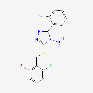 molecular formula C15H11Cl2FN4S B4696727 3-[(2-chloro-6-fluorobenzyl)thio]-5-(2-chlorophenyl)-4H-1,2,4-triazol-4-amine 