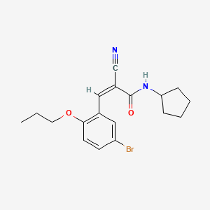molecular formula C18H21BrN2O2 B4696739 3-(5-bromo-2-propoxyphenyl)-2-cyano-N-cyclopentylacrylamide 