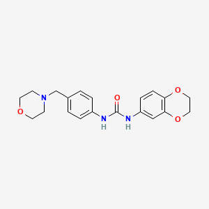 molecular formula C20H23N3O4 B4696749 N-(2,3-dihydro-1,4-benzodioxin-6-yl)-N'-[4-(4-morpholinylmethyl)phenyl]urea 
