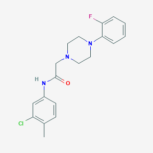 molecular formula C19H21ClFN3O B4696755 N-(3-chloro-4-methylphenyl)-2-[4-(2-fluorophenyl)-1-piperazinyl]acetamide 