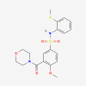 molecular formula C19H22N2O5S2 B4696795 4-methoxy-N-[2-(methylthio)phenyl]-3-(4-morpholinylcarbonyl)benzenesulfonamide 