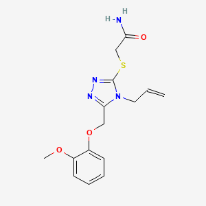molecular formula C15H18N4O3S B4696810 2-({4-allyl-5-[(2-methoxyphenoxy)methyl]-4H-1,2,4-triazol-3-yl}thio)acetamide 