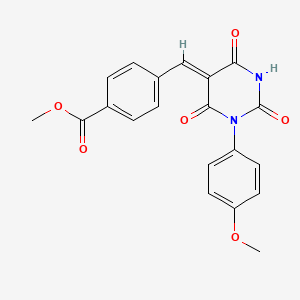 molecular formula C20H16N2O6 B4696815 methyl 4-{[1-(4-methoxyphenyl)-2,4,6-trioxotetrahydro-5(2H)-pyrimidinylidene]methyl}benzoate 