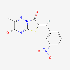molecular formula C13H8N4O4S B4696822 6-methyl-2-(3-nitrobenzylidene)-7H-[1,3]thiazolo[3,2-b][1,2,4]triazine-3,7(2H)-dione 