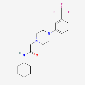 molecular formula C19H26F3N3O B4696854 N-cyclohexyl-2-{4-[3-(trifluoromethyl)phenyl]-1-piperazinyl}acetamide 