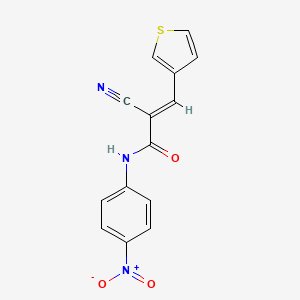molecular formula C14H9N3O3S B4696857 2-cyano-N-(4-nitrophenyl)-3-(3-thienyl)acrylamide 