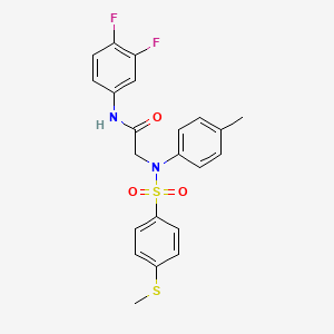 molecular formula C22H20F2N2O3S2 B4696859 N~1~-(3,4-difluorophenyl)-N~2~-(4-methylphenyl)-N~2~-{[4-(methylthio)phenyl]sulfonyl}glycinamide 