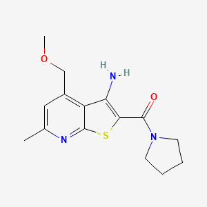 molecular formula C15H19N3O2S B4696863 4-(methoxymethyl)-6-methyl-2-(1-pyrrolidinylcarbonyl)thieno[2,3-b]pyridin-3-amine 