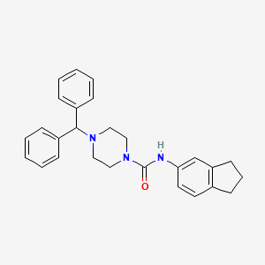 molecular formula C27H29N3O B4696877 N-(2,3-dihydro-1H-inden-5-yl)-4-(diphenylmethyl)-1-piperazinecarboxamide 