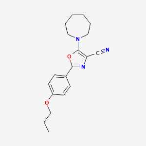 molecular formula C19H23N3O2 B4696907 5-(1-azepanyl)-2-(4-propoxyphenyl)-1,3-oxazole-4-carbonitrile 