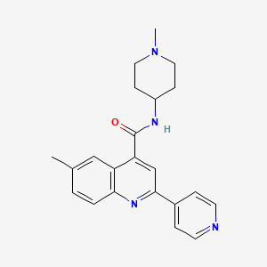 molecular formula C22H24N4O B4696918 6-methyl-N-(1-methyl-4-piperidinyl)-2-(4-pyridinyl)-4-quinolinecarboxamide 